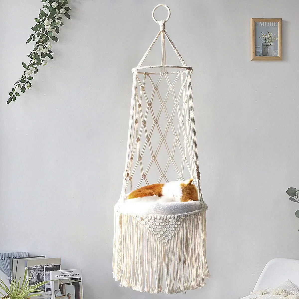Cat Hammock Nest Handmade Cotton Rope Swing Bed - MEWCATS