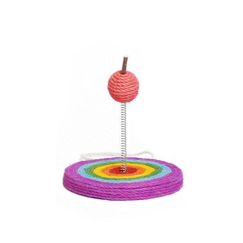 Cat Interactive Toys Spring Sisal Ball Grinding Claw Kitty Stick - MEWCATS