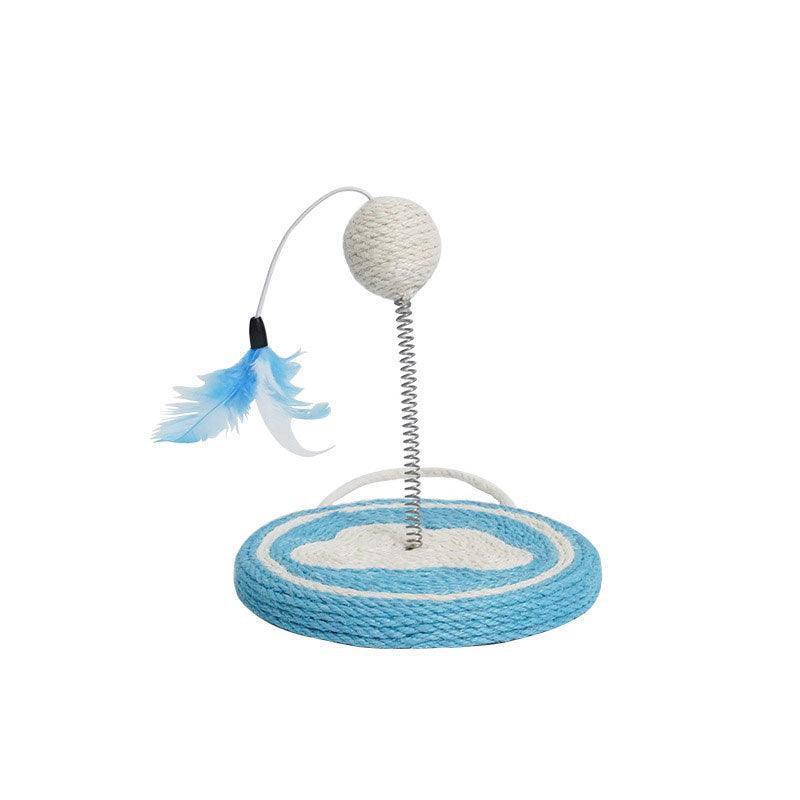 Cat Interactive Toys Spring Sisal Ball Grinding Claw Kitty Stick - MEWCATS