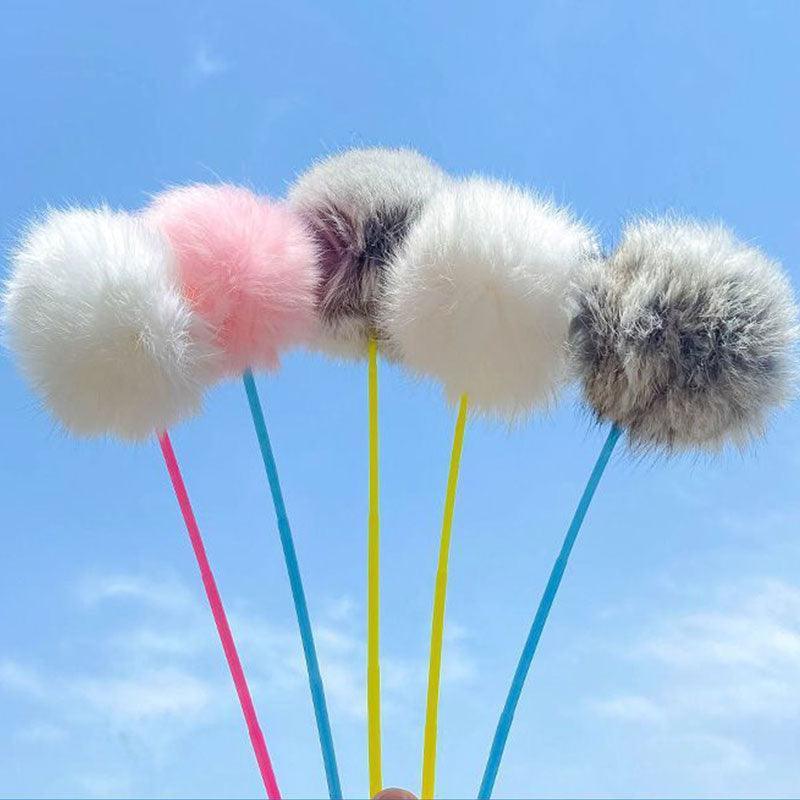Cat Toys Teaser Kitty Stick Interactive Bell Ball - MEWCATS