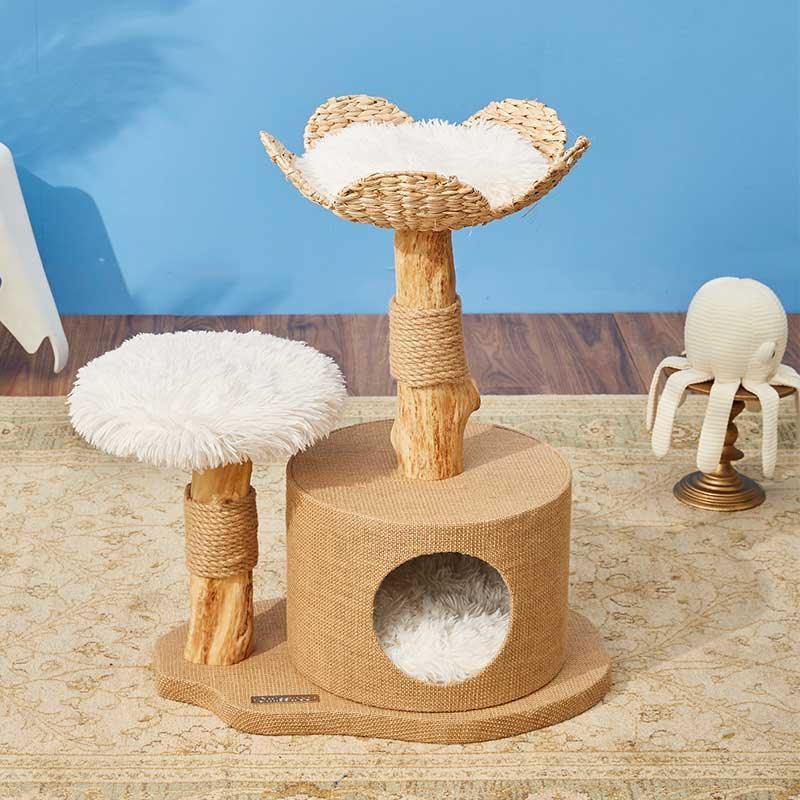 Cattail Solid Wood Cat Tree Climbing Frame - MEWCATS