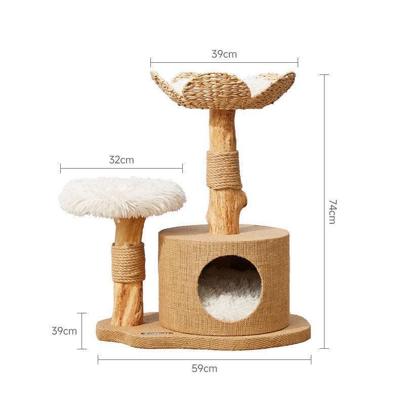 Cattail Solid Wood Cat Tree Climbing Frame - MEWCATS