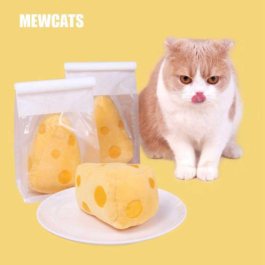 Cheese Catnip Cute Cat Plush Chew Toys - MEWCATS