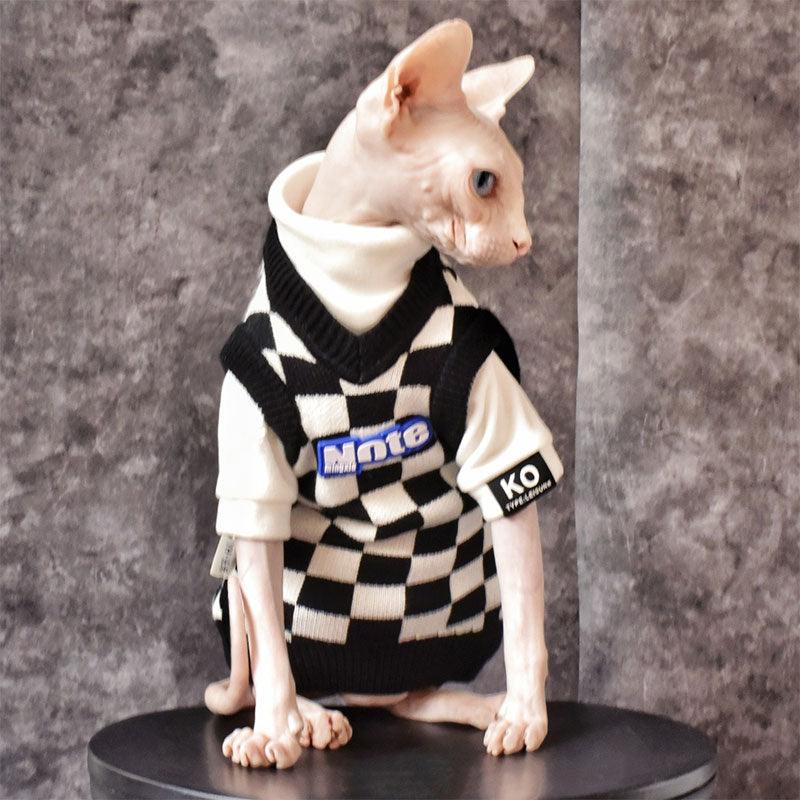 Chic Sphynx Cat Vest Warm Sweatshirt Clothes - MEWCATS