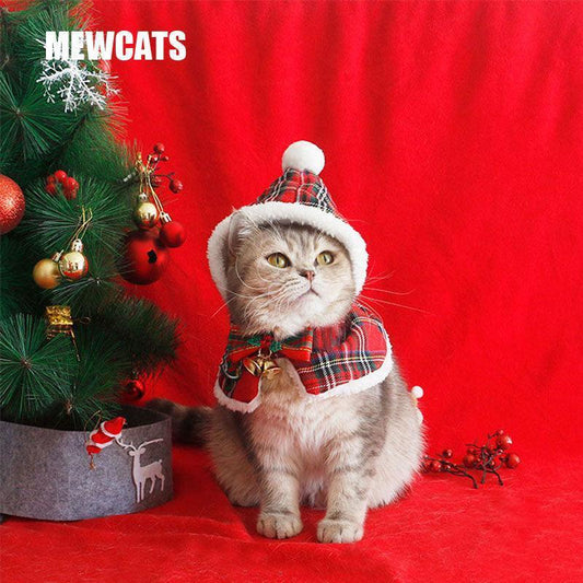 Christmas Cat Hooded Clothes Warm Cape - MEWCATS