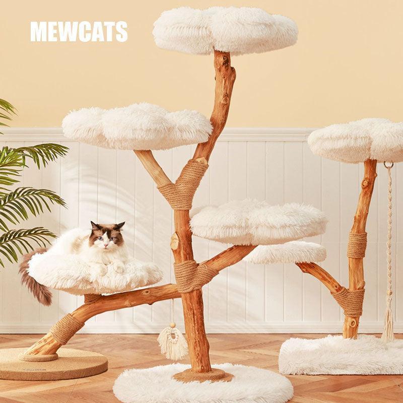 Clouds Deluxe Solid Wood Cat Tree Climbing Frame - MEWCATS