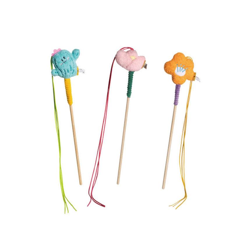 Cute Cat Stick With Bell Kitty Interactive Toys - MEWCATS