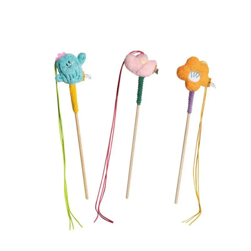 Cute Cat Stick With Bell Kitty Interactive Toys - MEWCATS