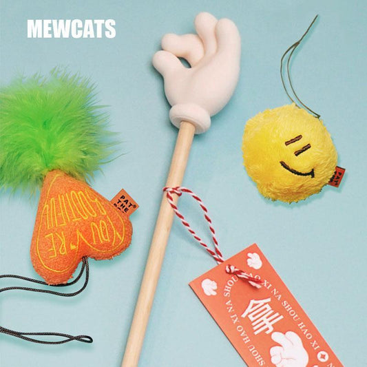 Cute Interactive Cat Wand Teaser Toys - MEWCATS