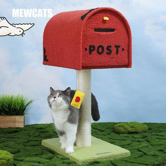 Cute Postbox Cat Climbing Frame Bed All In One Cat Tree - MEWCATS