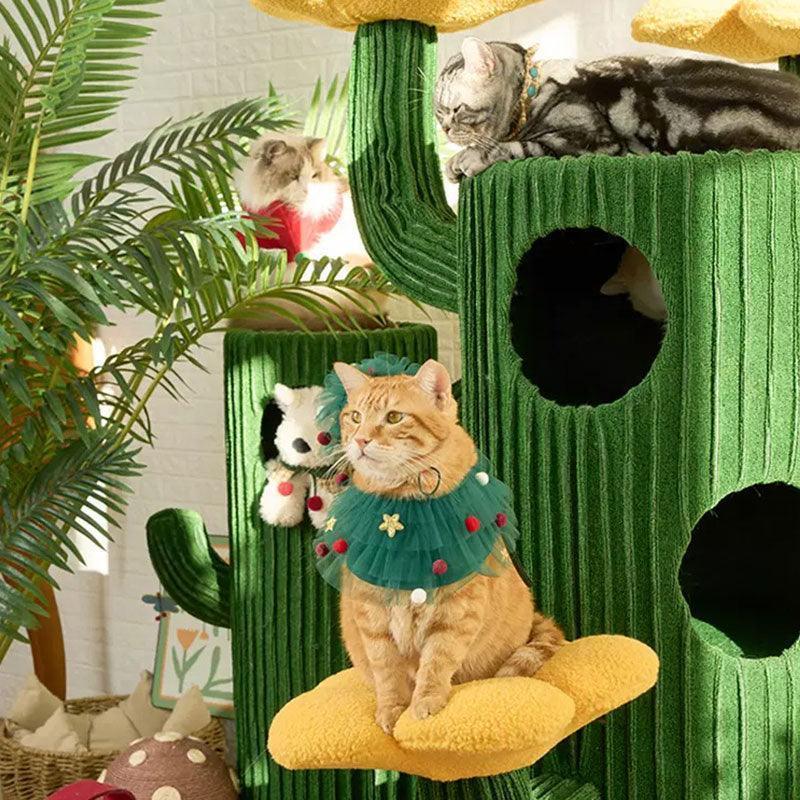 Deluxe Large Cactus Solid Cat Tree Climbing Frame - MEWCATS