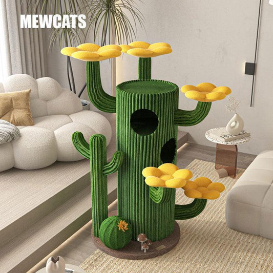 Deluxe Large Cactus Solid Cat Tree Climbing Frame - MEWCATS