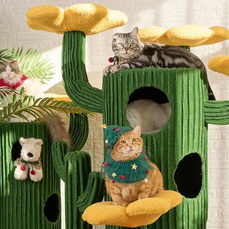 Deluxe Large Cactus Solid Cat Tree Climbing Frame - MEWCATS