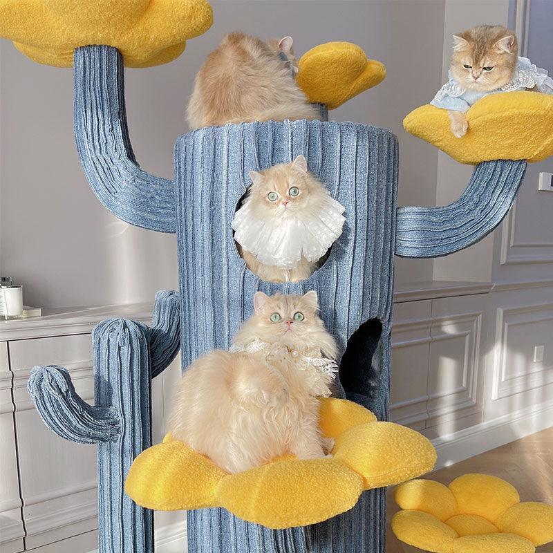 Deluxe Large Cactus Solid Cat Tree Climbing Frame - MEWCATS