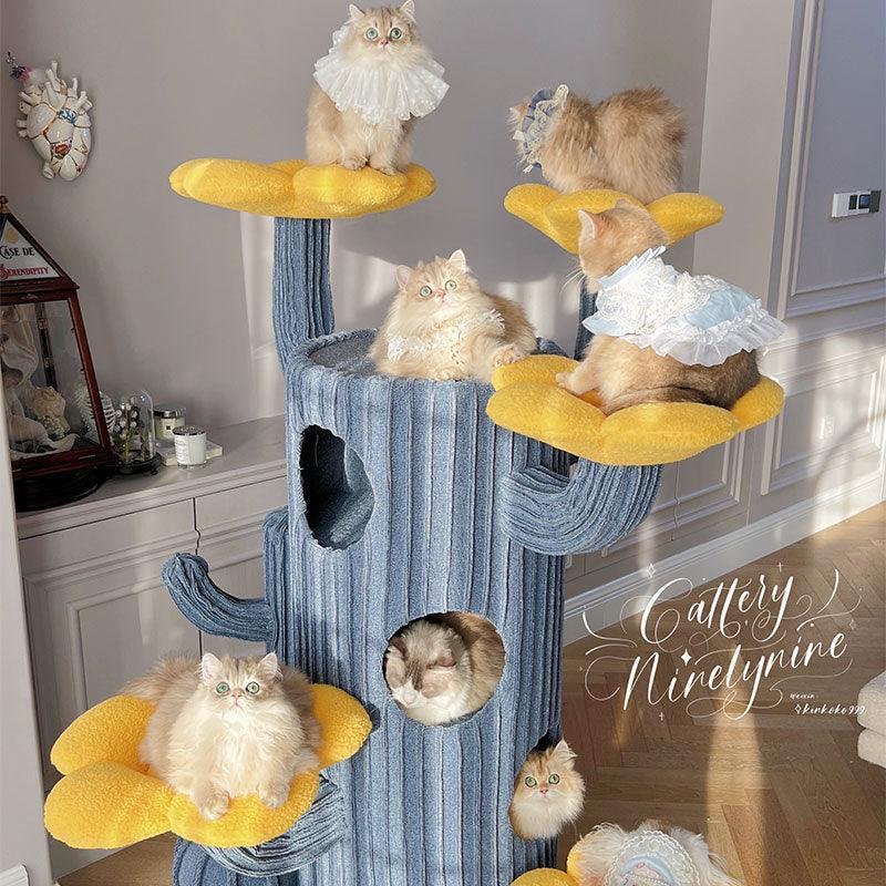 Deluxe Large Cactus Solid Cat Tree Climbing Frame - MEWCATS