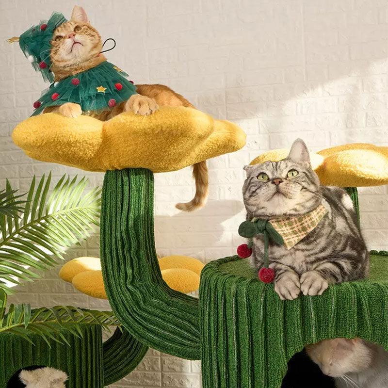 Deluxe Large Cactus Solid Cat Tree Climbing Frame - MEWCATS