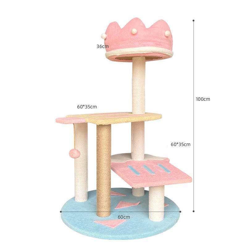 Deluxe Large Cute Cat Tree Pink Ice Cream Climbing Frame Cat Tower - MEWCATS