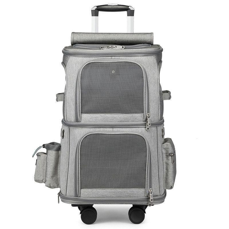 Double Layer Cat Carrier Bag With Wheels 4 Color Backpack - MEWCATS