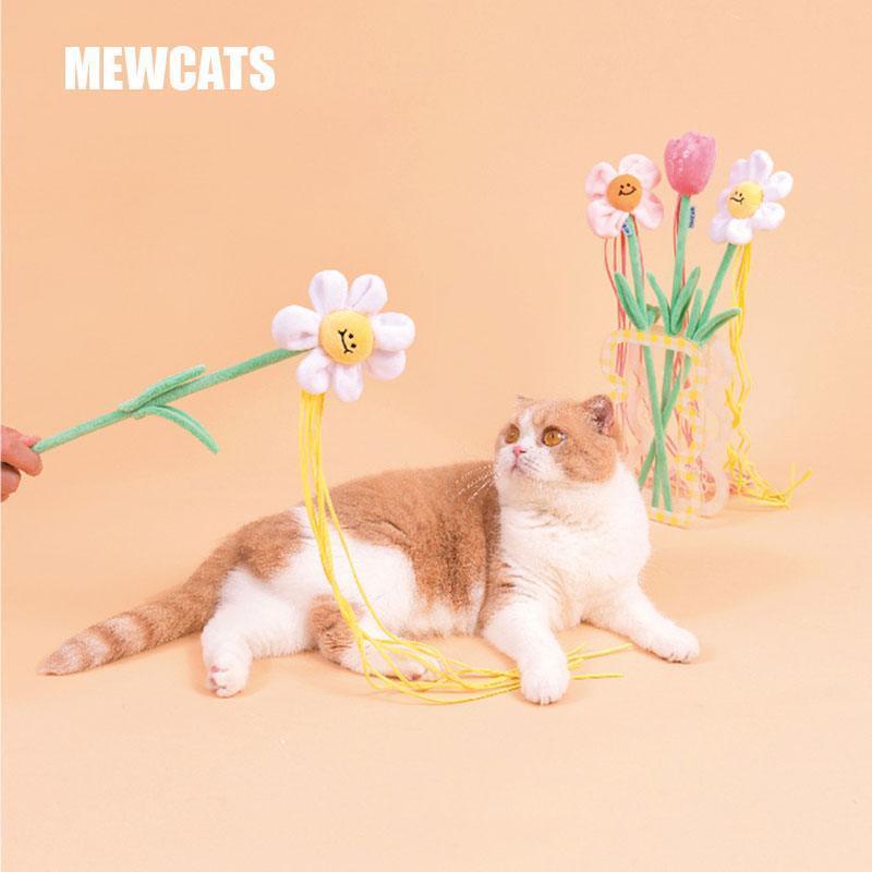 Flower Series Cat Stick Interactive Kitty Wand Toys - MEWCATS
