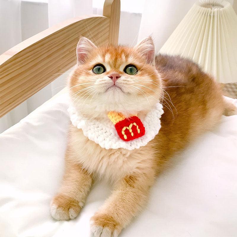 French Fries Cat Bib Handmade Collar