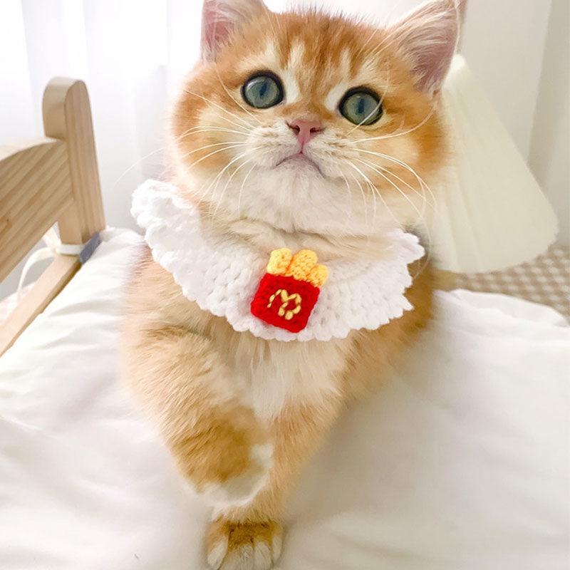 French Fries Cat Bib Handmade Collar