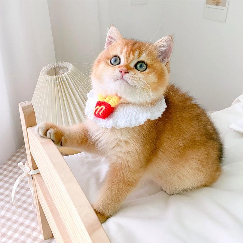French Fries Cat Bib Handmade Collar