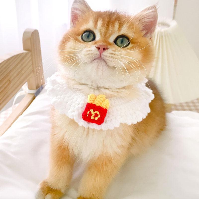 French Fries Cat Bib Handmade Collar