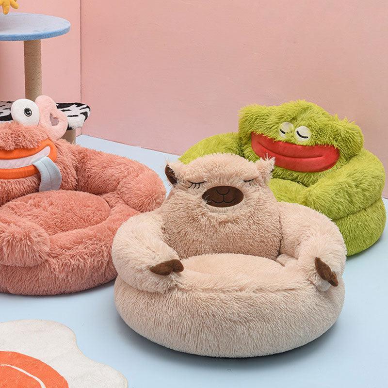 Green Monster Cat Sofa Fluffy Cat Bed Couch - MEWCATS