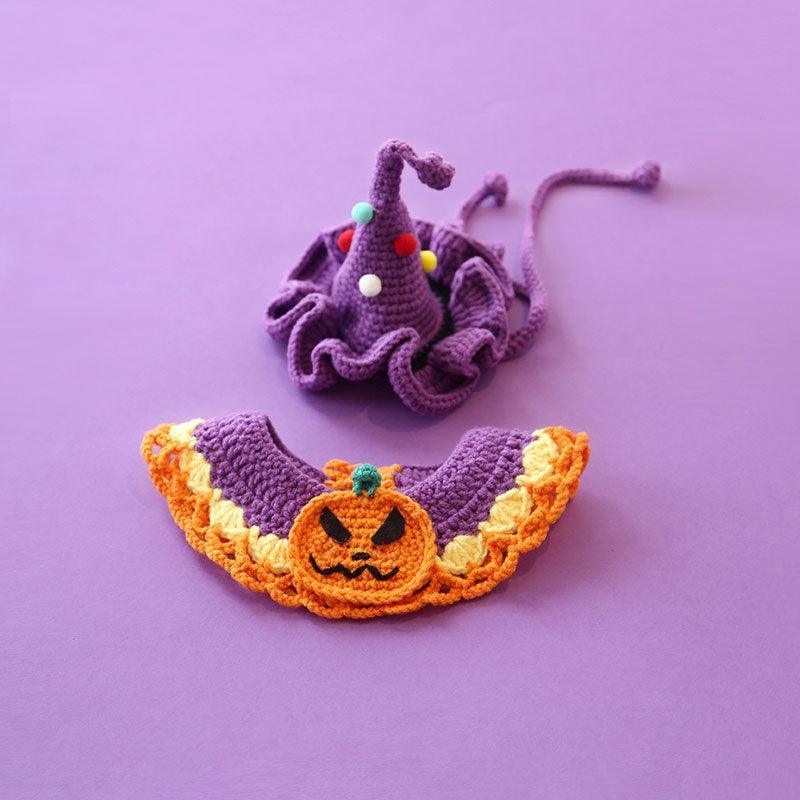 Halloween Cat Collar Handmade Hats Pumpkin Costume