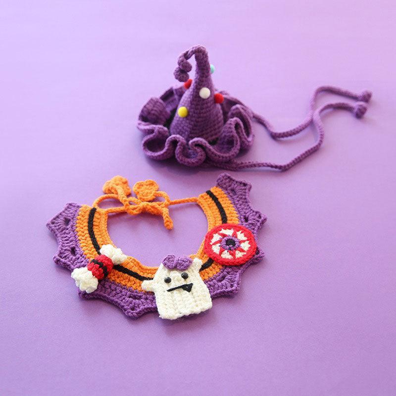 Halloween Cat Collar Handmade Hats Pumpkin Costume