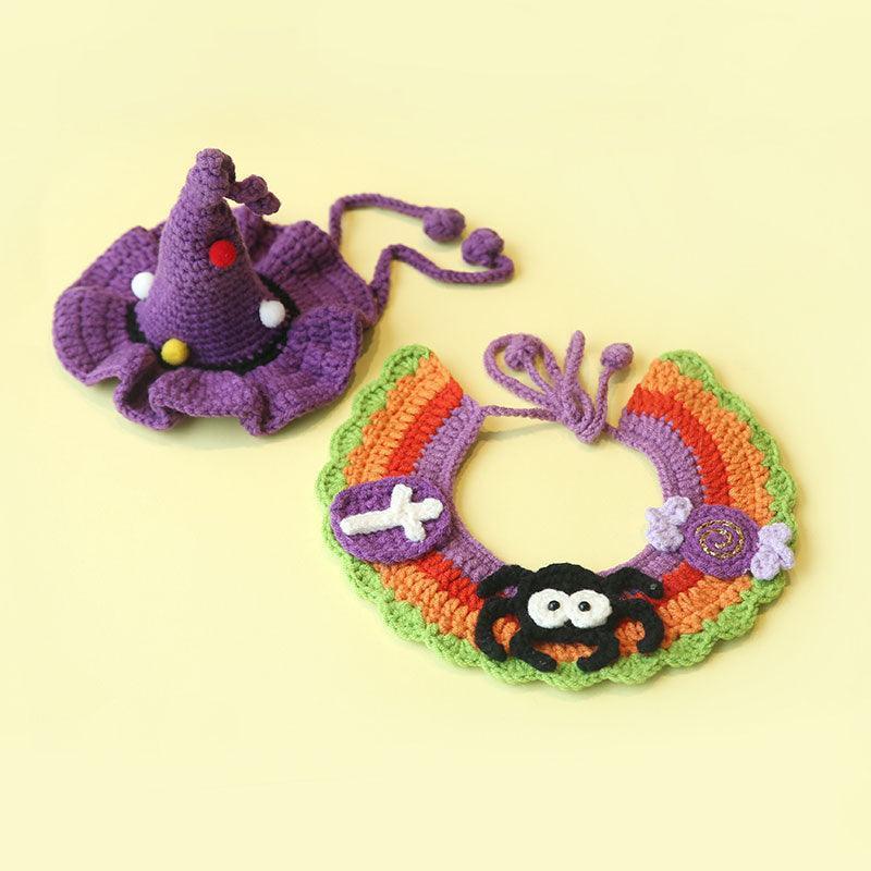 Halloween Cat Collar Handmade Hats Pumpkin Costume