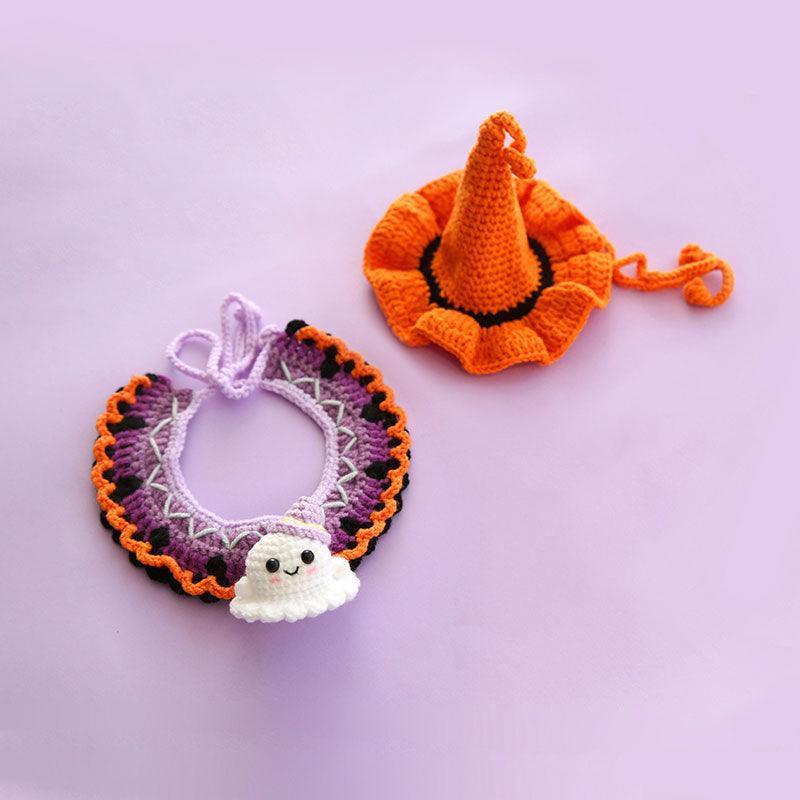 Halloween Cat Collar Handmade Hats Pumpkin Costume
