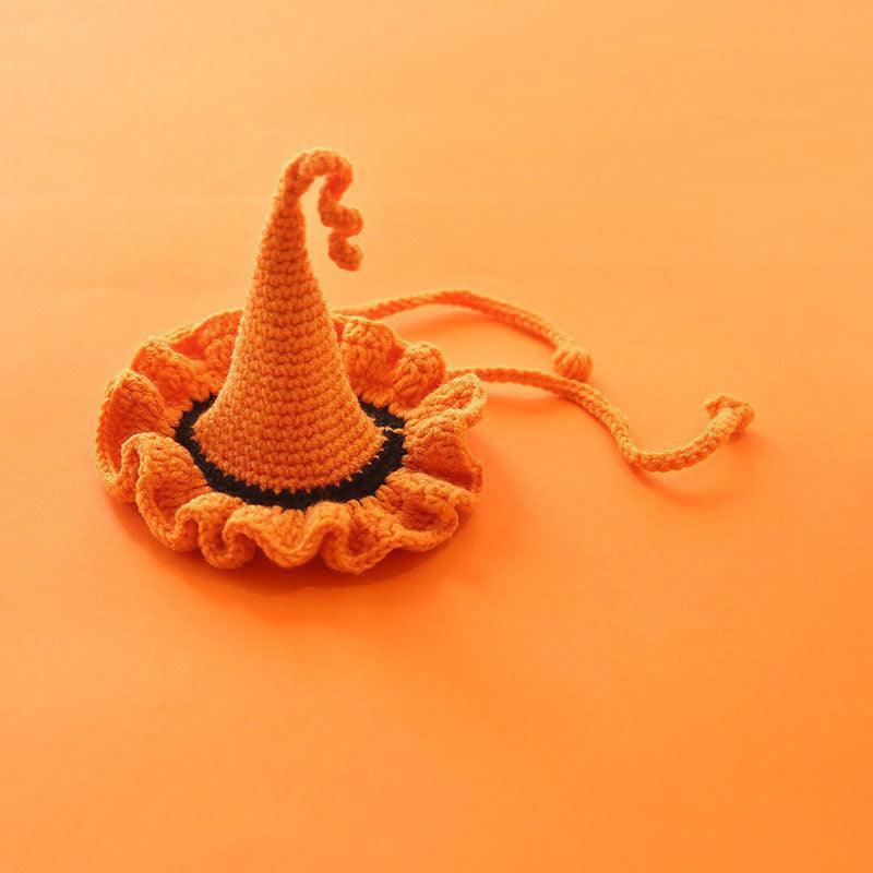 Halloween Cat Collar Handmade Hats Pumpkin Costume