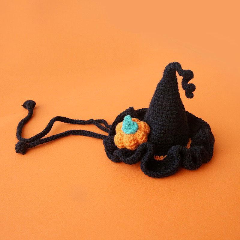 Halloween Cat Collar Handmade Hats Pumpkin Costume