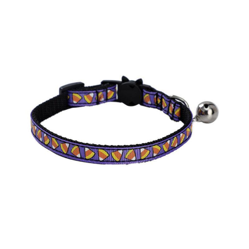 Halloween Cat Collars With Bells Pumpkin Skull Themed Adjustable