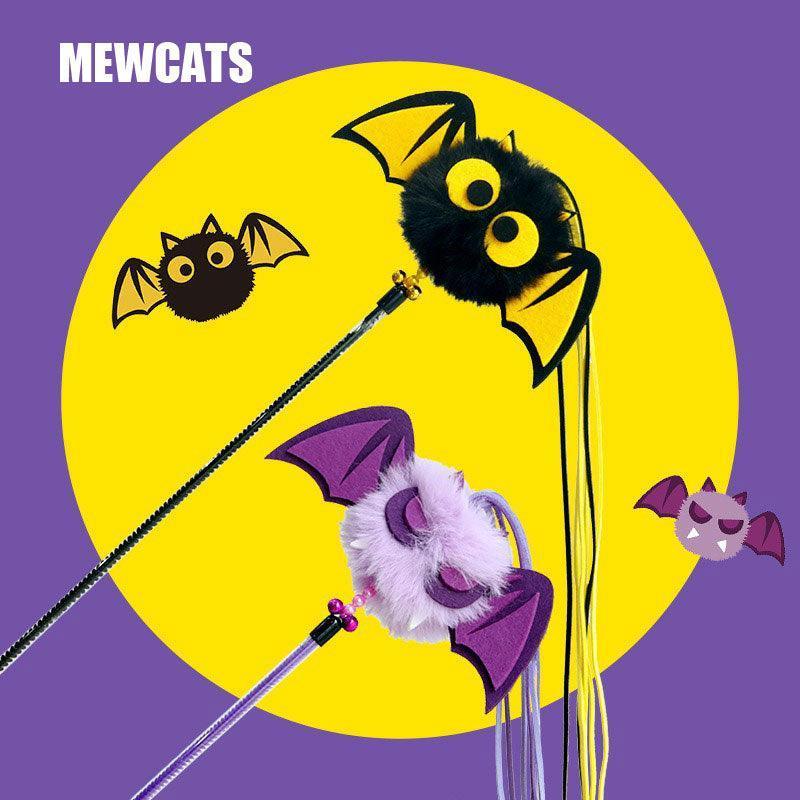 Halloween Cute Bat Cat Wand Toy Interactive Stick - MEWCATS