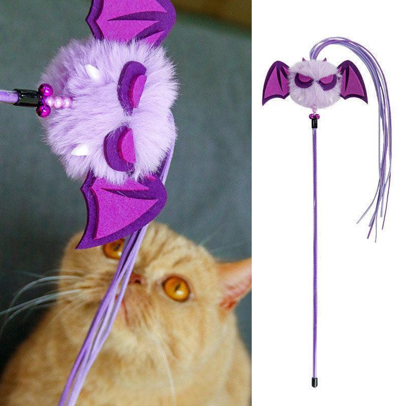 Halloween Cute Bat Cat Wand Toy Interactive Stick - MEWCATS