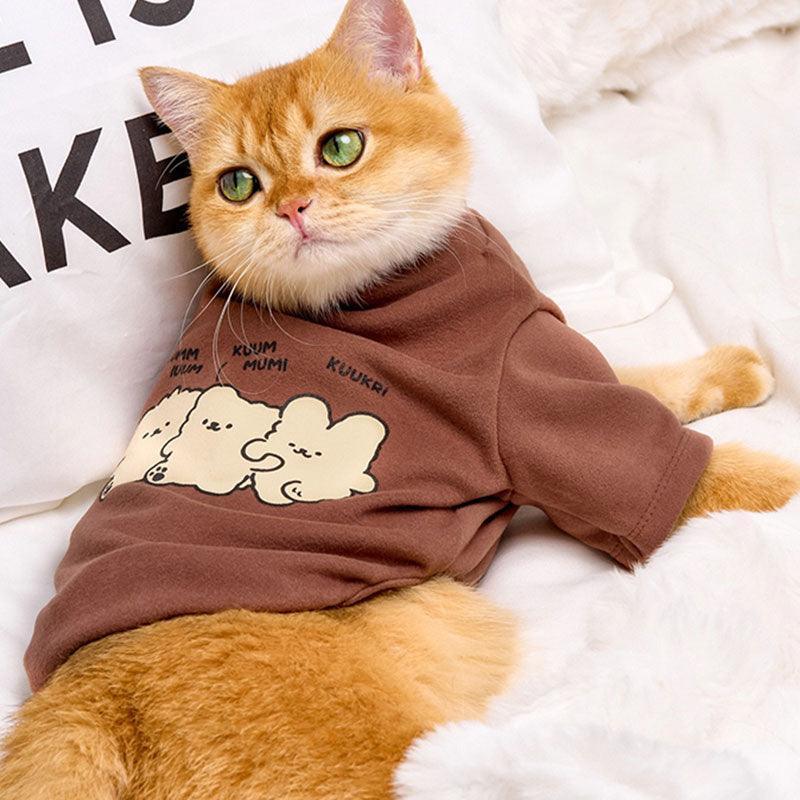 High Neck Cat Clothes 5 Color Warm Sweatshirt - MEWCATS