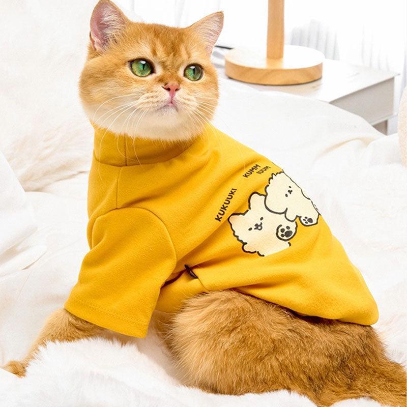 High Neck Cat Clothes 5 Color Warm Sweatshirt - MEWCATS
