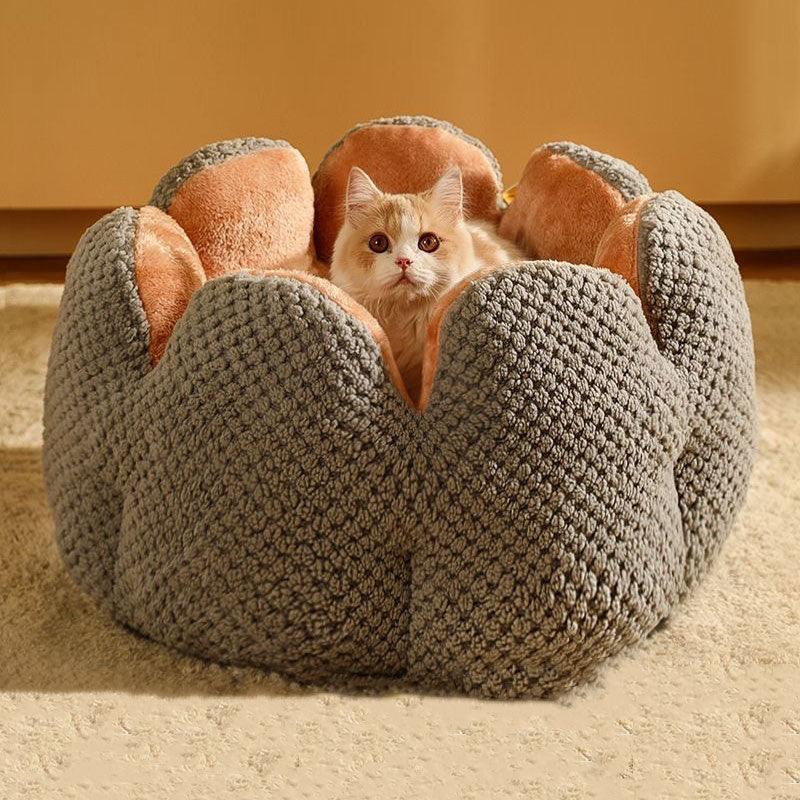 Kennel Flower Cat Bed Nest Washable 3 Color Cushion - MEWCATS