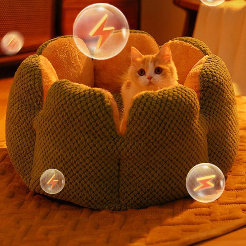 Kennel Flower Cat Bed Nest Washable 3 Color Cushion - MEWCATS