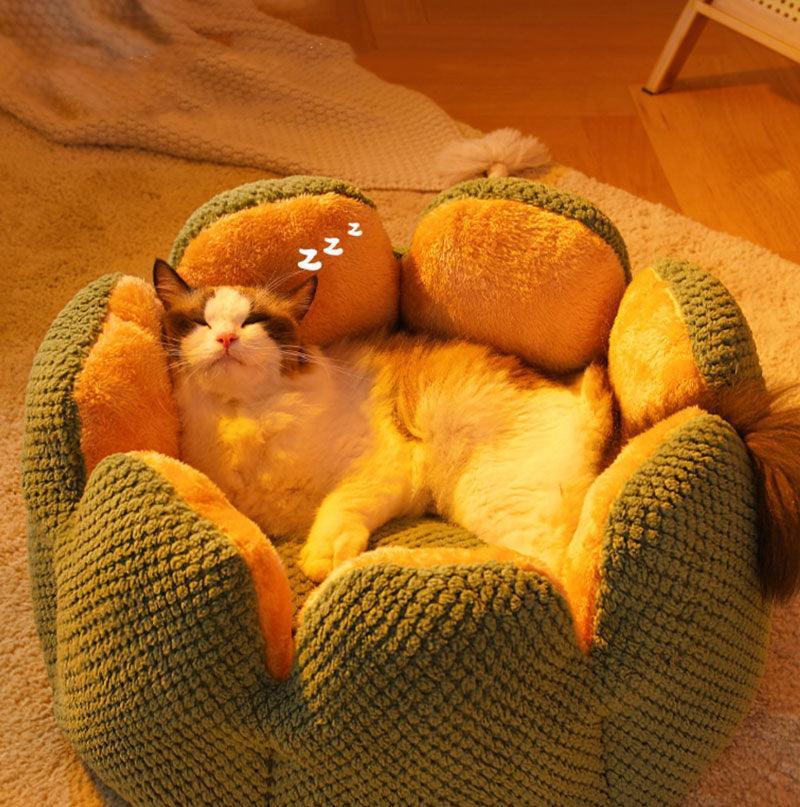 Kennel Flower Cat Bed Nest Washable 3 Color Cushion - MEWCATS