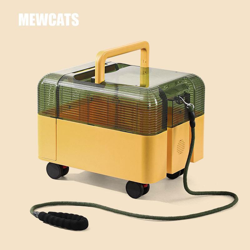 Large Space Cat Carrying Case With Wheels Tote Box - MEWCATS