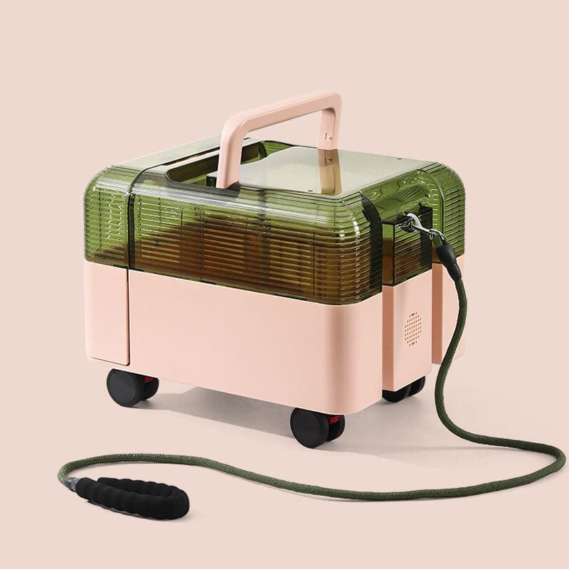 Large Space Cat Carrying Case With Wheels Tote Box - MEWCATS