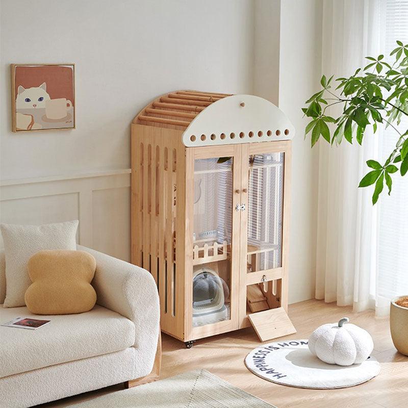 Large Space Cat Villa Furniture Wooden House - MEWCATS