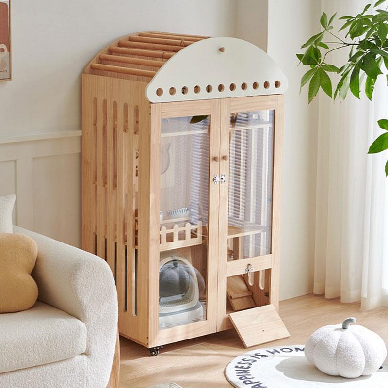Large Space Cat Villa Furniture Wooden House - MEWCATS