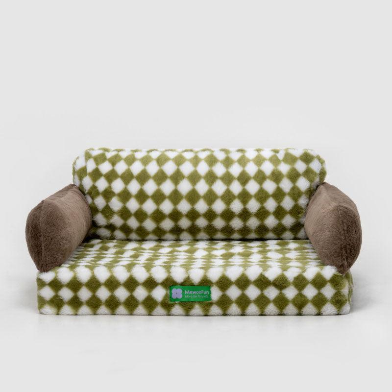 New Large Retro Diamond Grid Cat Bed Couch Sofa