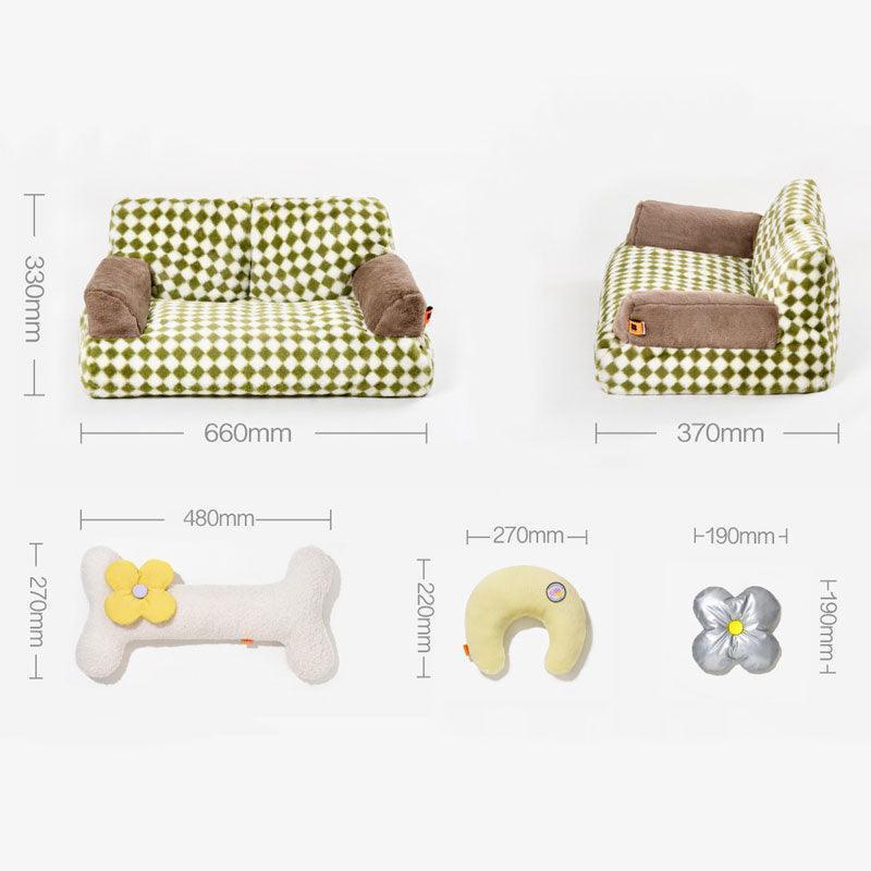 New Large Retro Diamond Grid Cat Bed Couch Sofa - MEWCATS