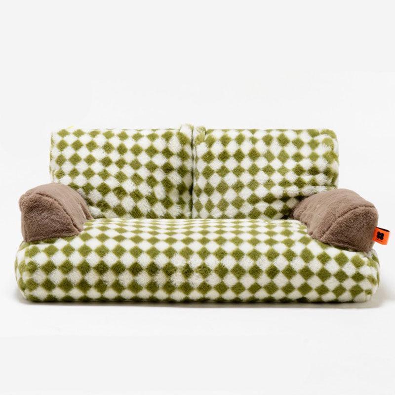 New Large Retro Diamond Grid Cat Bed Couch Sofa - MEWCATS