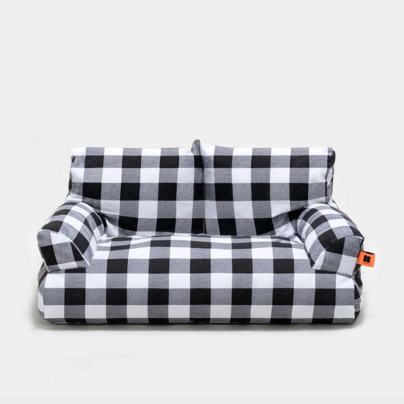 New Large Retro Diamond Grid Cat Bed Couch Sofa